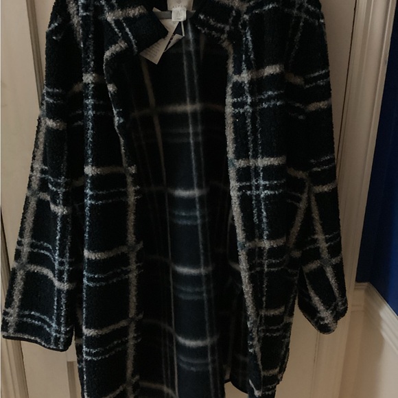 Women’s Sweater Coat- Size 2X- Black/beige-NWT-snap buttons - Picture 3 of 8